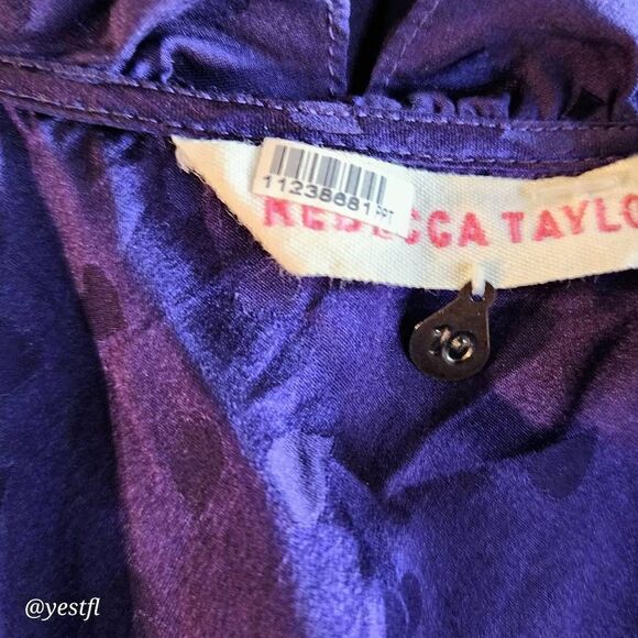 Rebecca Taylor purple hearts spaghetti straps silk dress 10 - Picture 5 of 6